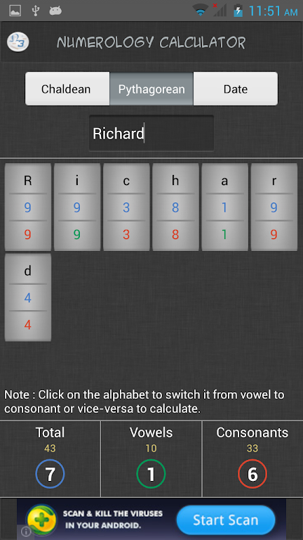 Chaldean Numerology Calculator Screenshot3