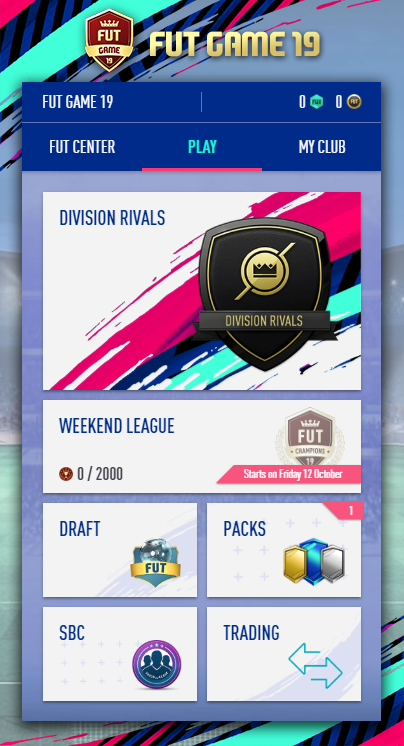 FUT Game 19 - Draft and Pack Opener Screenshot1