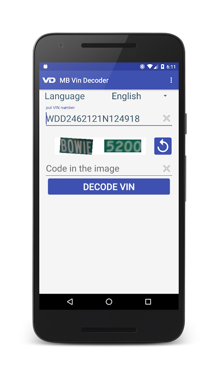 VIN decoder for Mercedes Benz Screenshot1