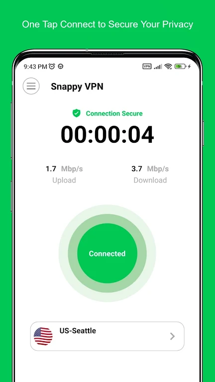 Snappy VPN-Fast, Safe VPN Screenshot2