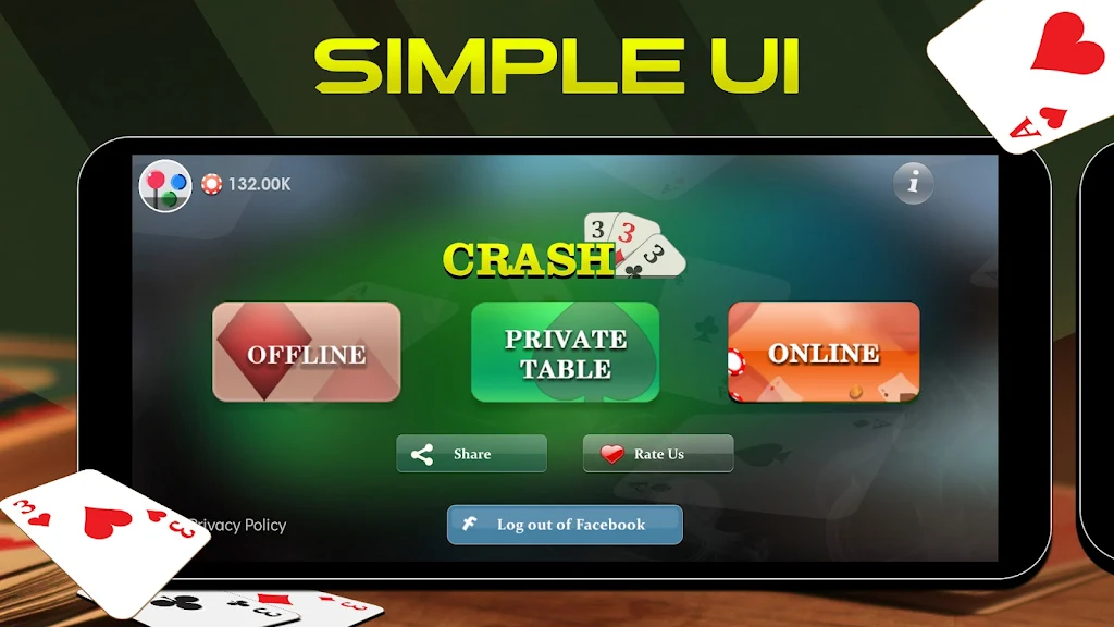 Crash - 13 Card Brag Game Screenshot1