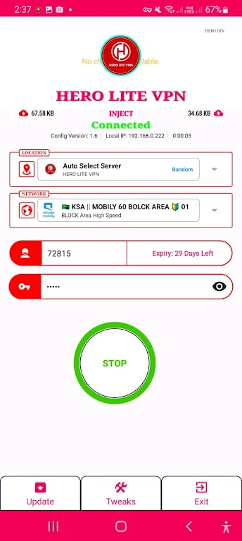 Hero Lite vpn Screenshot1