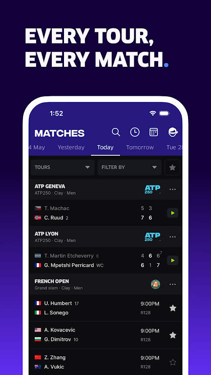 TNNS: Tennis Live Scores Screenshot1