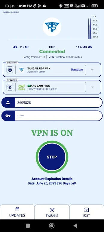 TANGAIL UDP VPN - Secure VPN Screenshot1