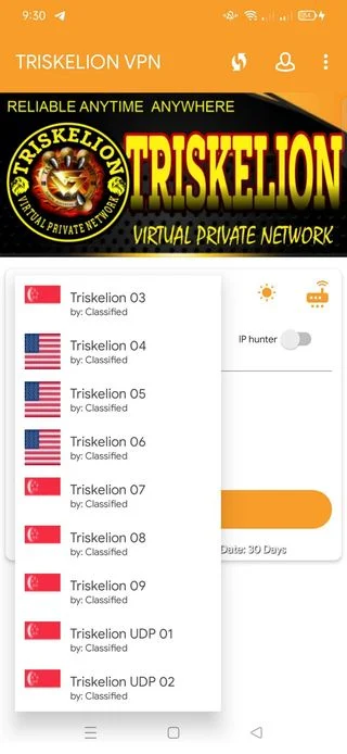 TRISKELION VPN Screenshot3