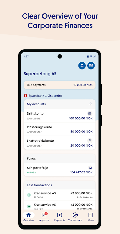 SpareBank 1 Mobilbank bedrift Screenshot3