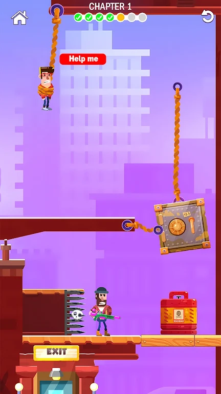 Boy Rescue Rope Cut Puzzle Mod Screenshot3