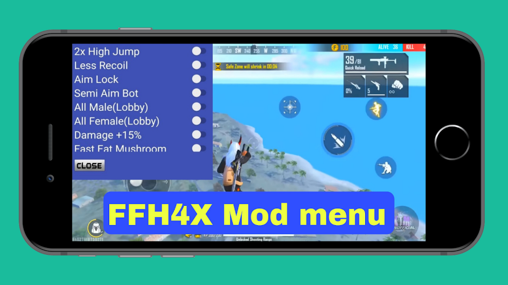 ffh4x mod menu  for f fire Screenshot1