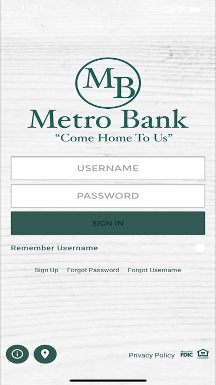 Metro Bank AL Mobile Banking Screenshot1