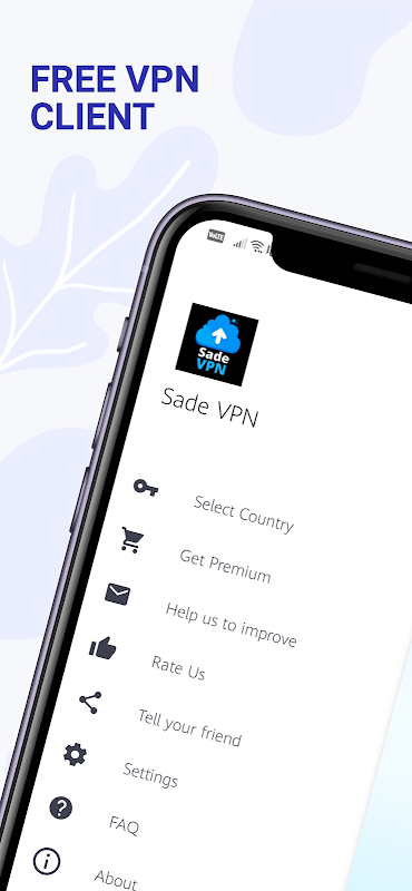 Sade VPN Free - super vpn client, fastest server Screenshot1