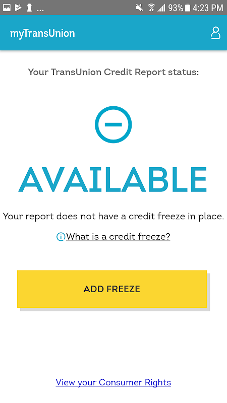 myTransUnion: Credit Freeze Screenshot3