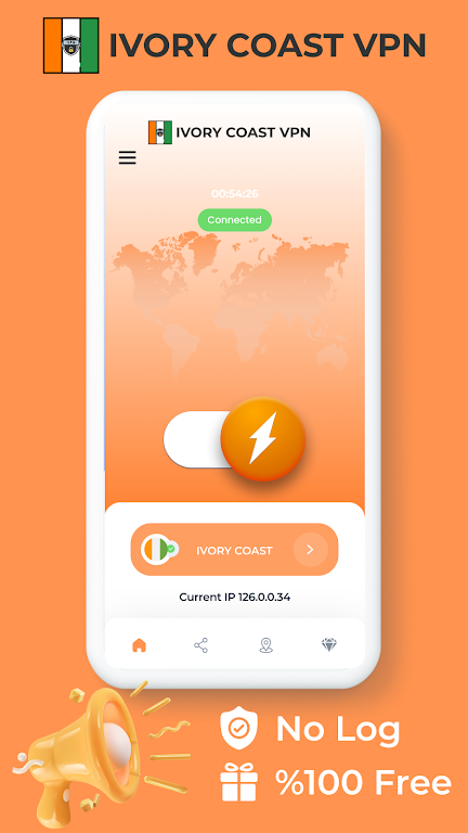 Ivory Coast VPN -Private Proxy Screenshot1