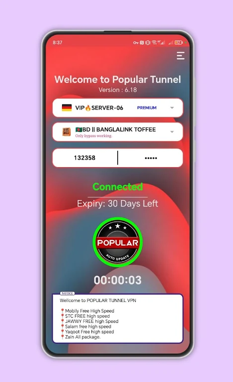 Popular tunnel proxy vpn Screenshot4