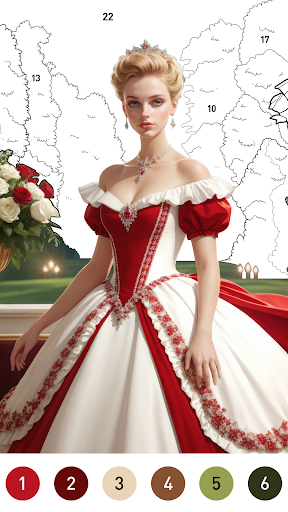 Gown Color by Number Book Screenshot2