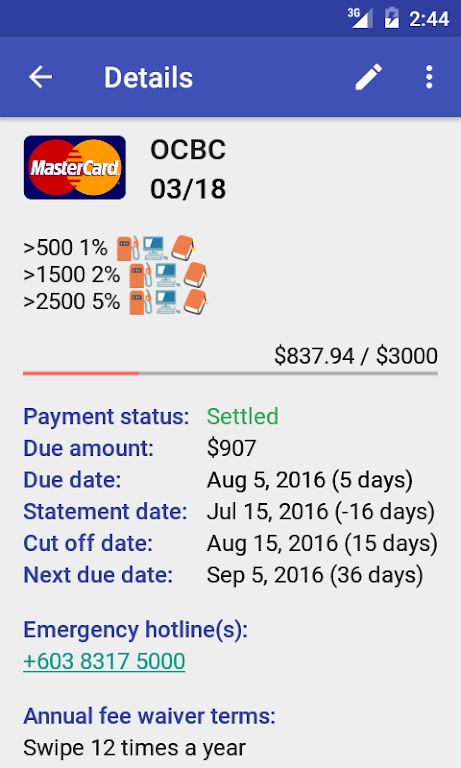 Credit Card Manager Screenshot2