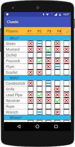 Cluedo Notepad Screenshot2