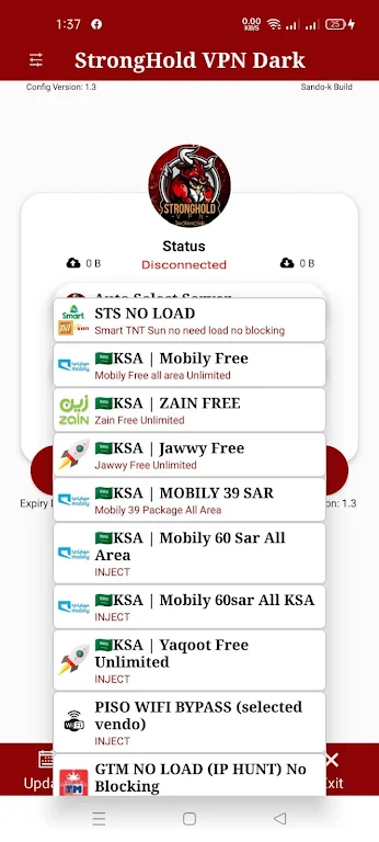 StrongHold VPN Dark Screenshot1