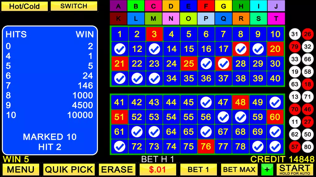 Keno 20 Card Screenshot3