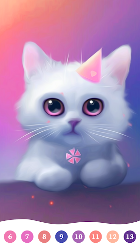 Cat Color by Number Paint Game Screenshot4