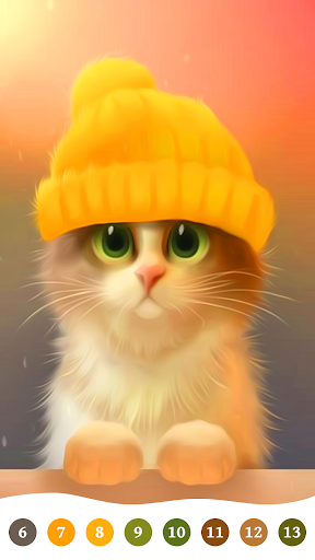 Cat Color by Number Paint Game Screenshot2