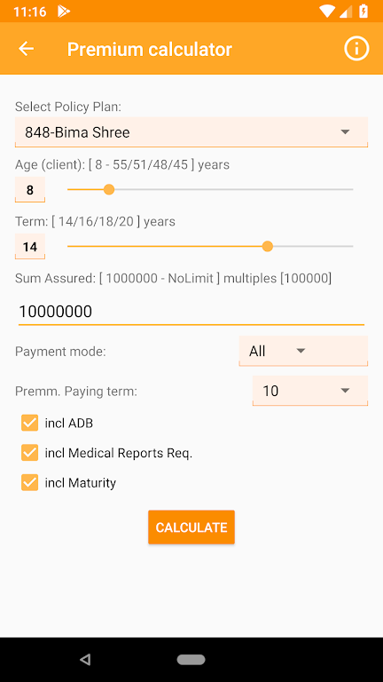 Policy Calculators: All in one Screenshot4