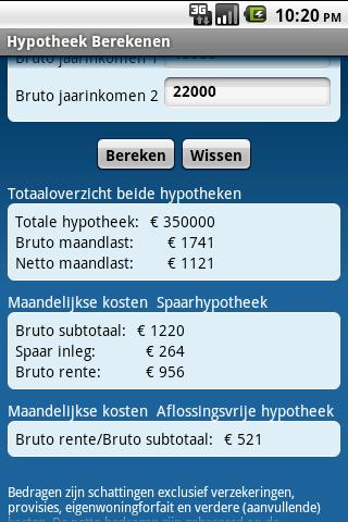 Hypotheek Berekenen Screenshot2