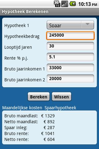 Hypotheek Berekenen Screenshot1