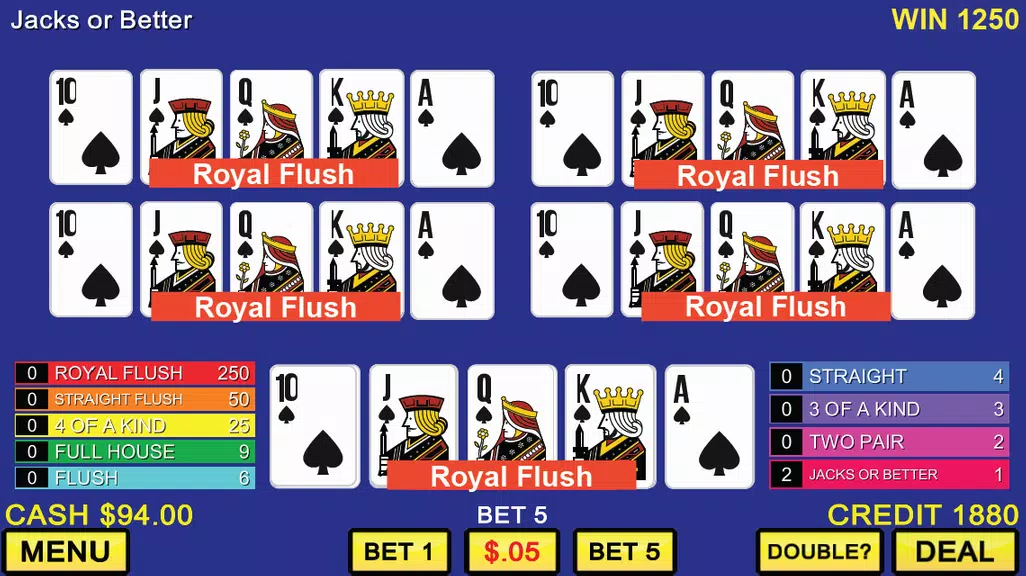 Five Hand Video Poker Screenshot1