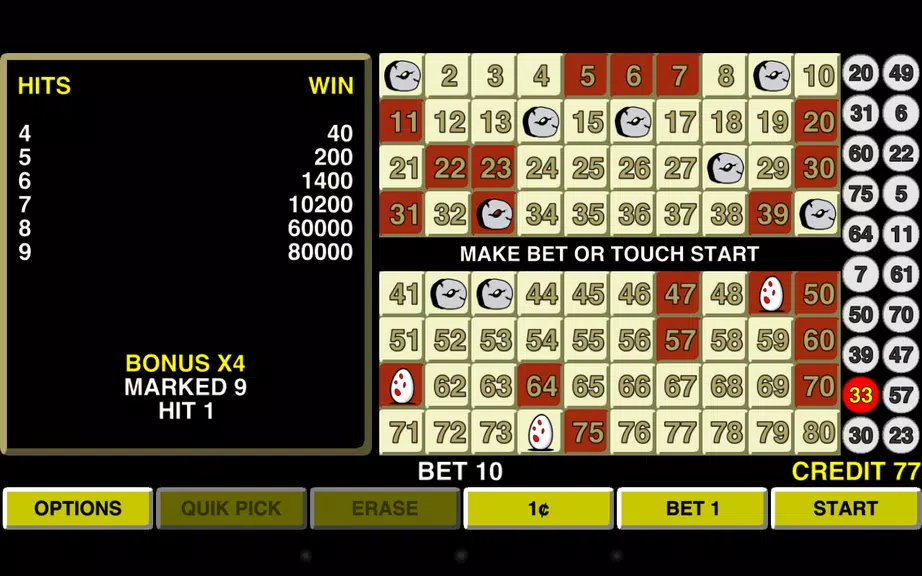 Keno Eggs Las Vegas Casino Screenshot1