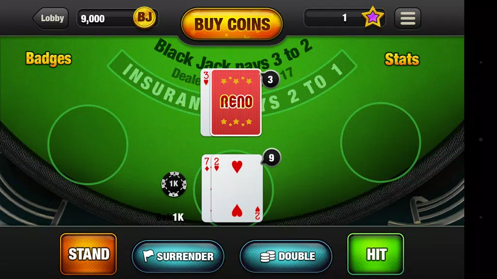 Free Blackjack Online Game Screenshot1