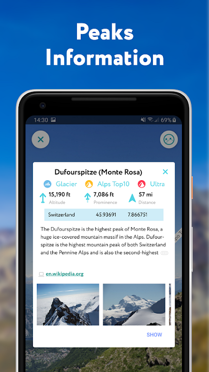 PeakVisor – 3D Maps & Peaks ID Mod Screenshot4