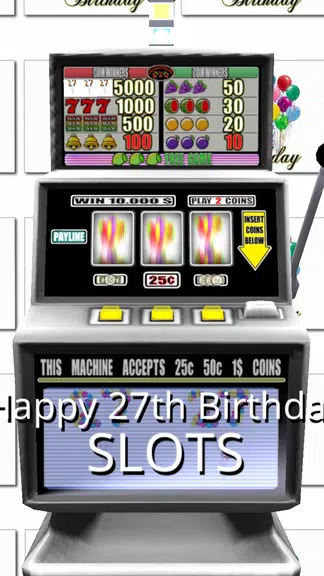 3D Happy 27th Birthday Slots - Screenshot1