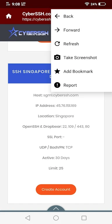 SSH/VPN Account Creator Screenshot3