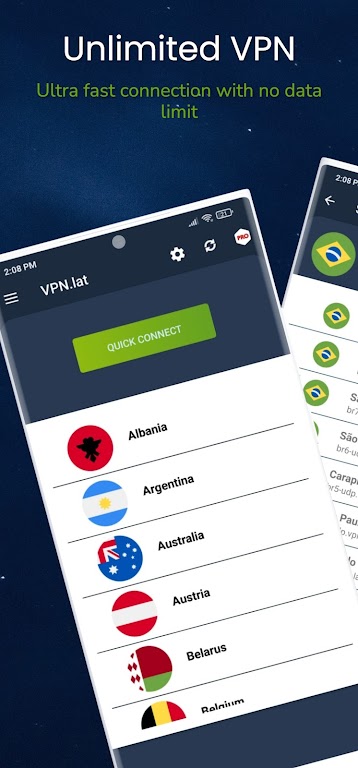 VPN.Lat: Unlimited and Secure Mod Screenshot1