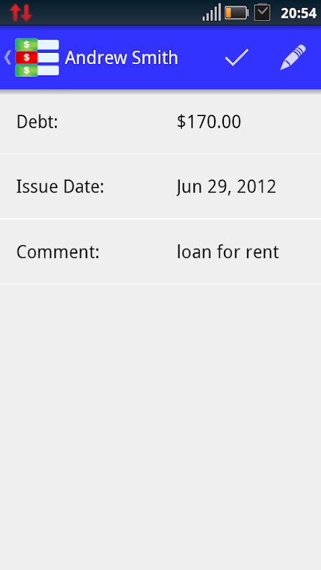 Debt Note Screenshot1