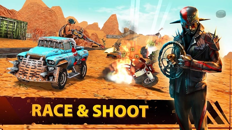 Dead Paradise Car Race Shooter Screenshot1