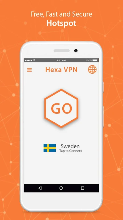 Hexa VPN - Free, Fast, Unlimited & Secure Hotspot Screenshot1