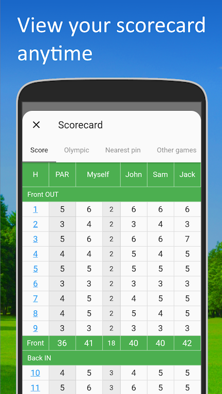 G Score-Golf score & sidegames Screenshot2