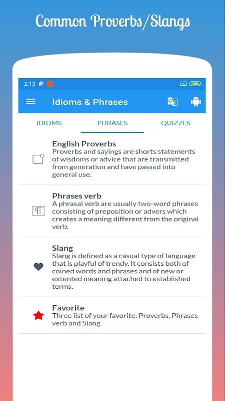 English Idioms & Phrases Screenshot4