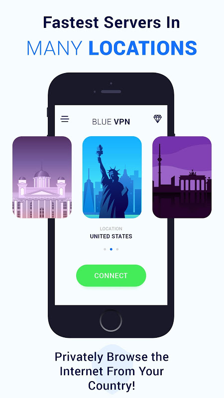 Blue VPN free Unlimited Bandwidth Screenshot3