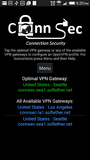 ConnSec VPN Services App Screenshot1