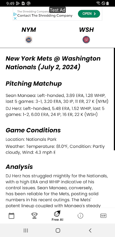 AI Predictions: MLB Baseball Screenshot4