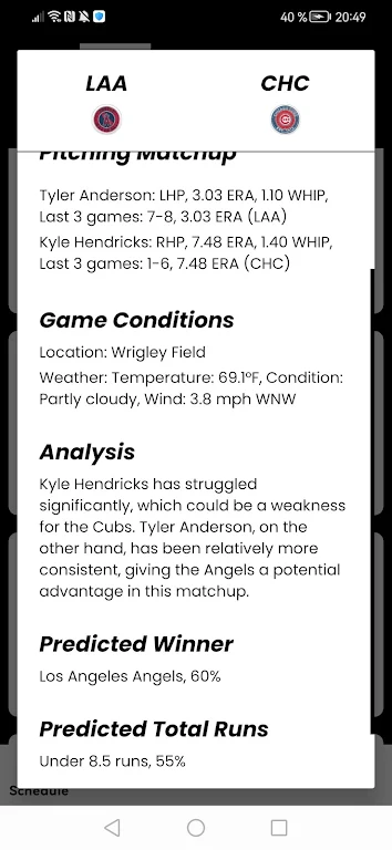 AI Predictions: MLB Baseball Screenshot3