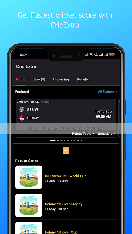 CricExtra - Live Cricket Score Screenshot1