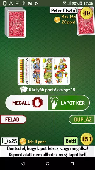 Huszonegy (magyar kártyával) Screenshot3