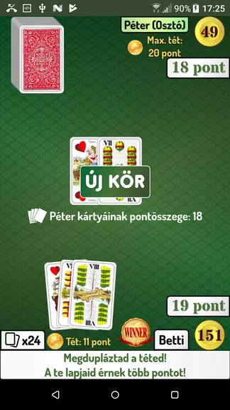 Huszonegy (magyar kártyával) Screenshot2