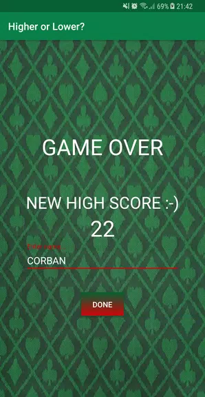 Higher or Lower? - Card Game! Screenshot3