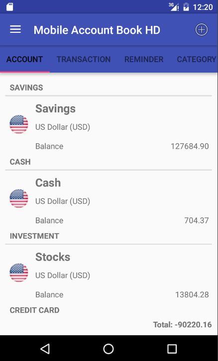 Mobile Account Book HD Lite Screenshot1