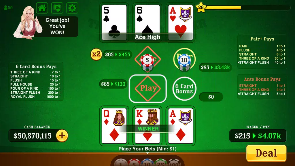 Triple Card Poker - Three Card Screenshot1