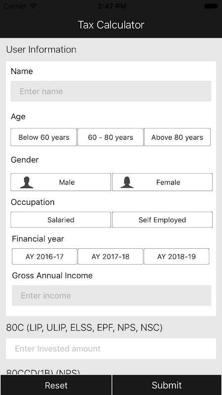 Income Tax Calculator India Screenshot1